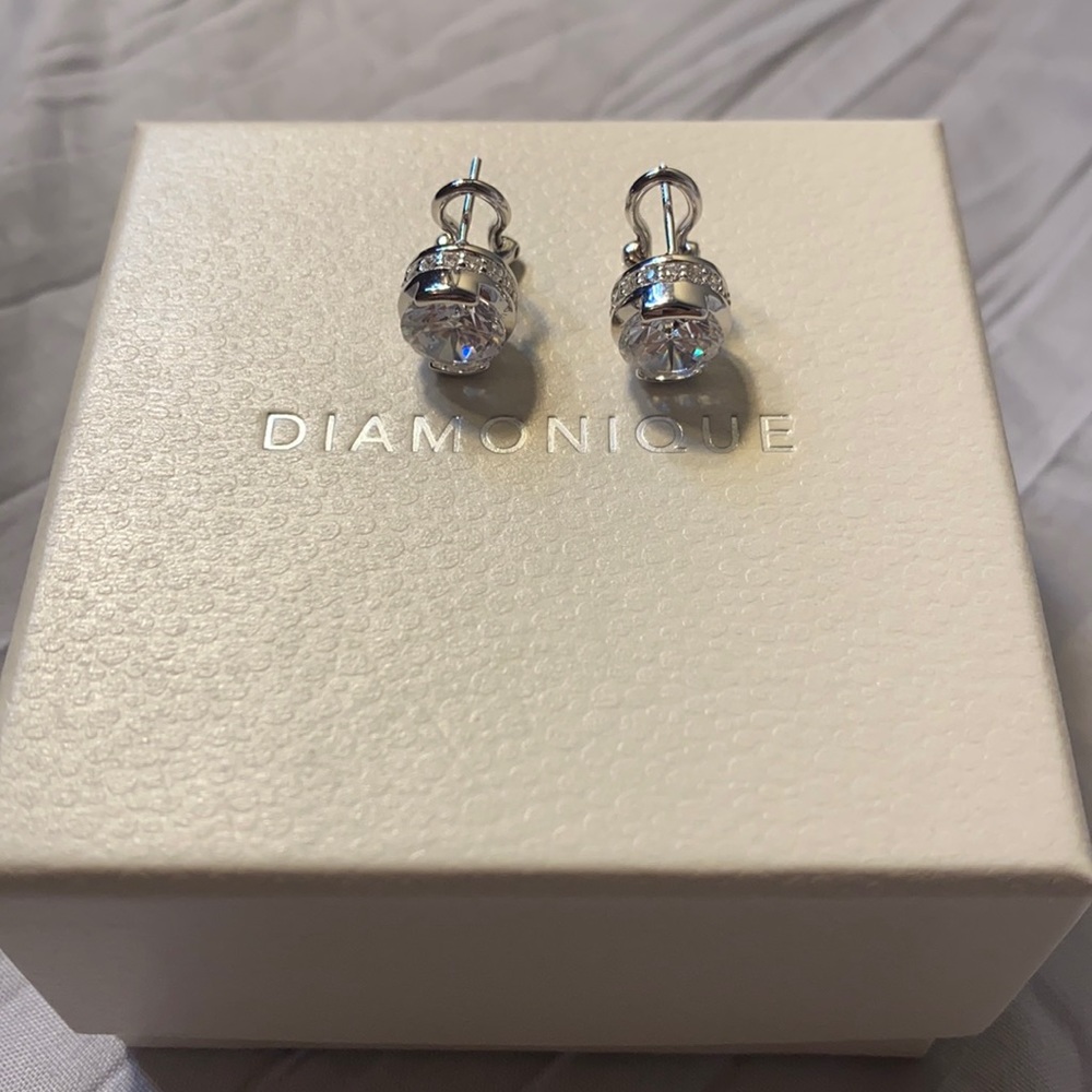 4.00 Cttw Pierced Stud Earrings Sterling Silver